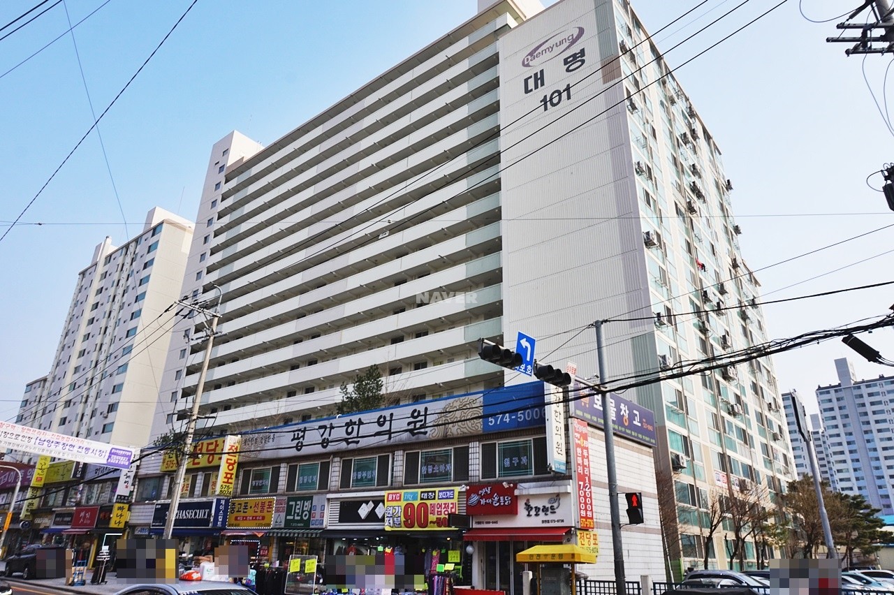 Building entrance with signage