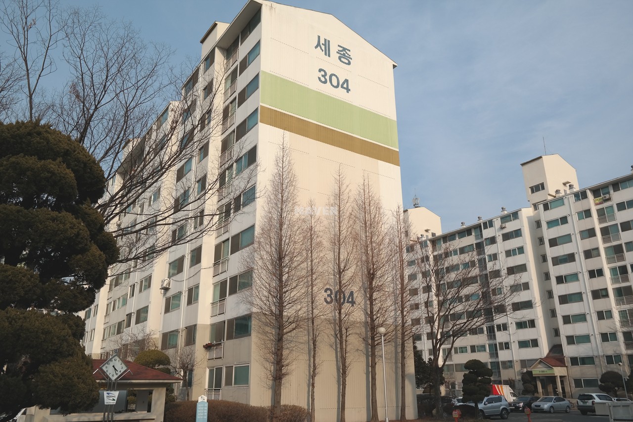 Building entrance with signage