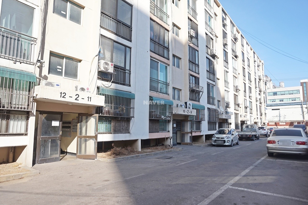 Building entrance with signage