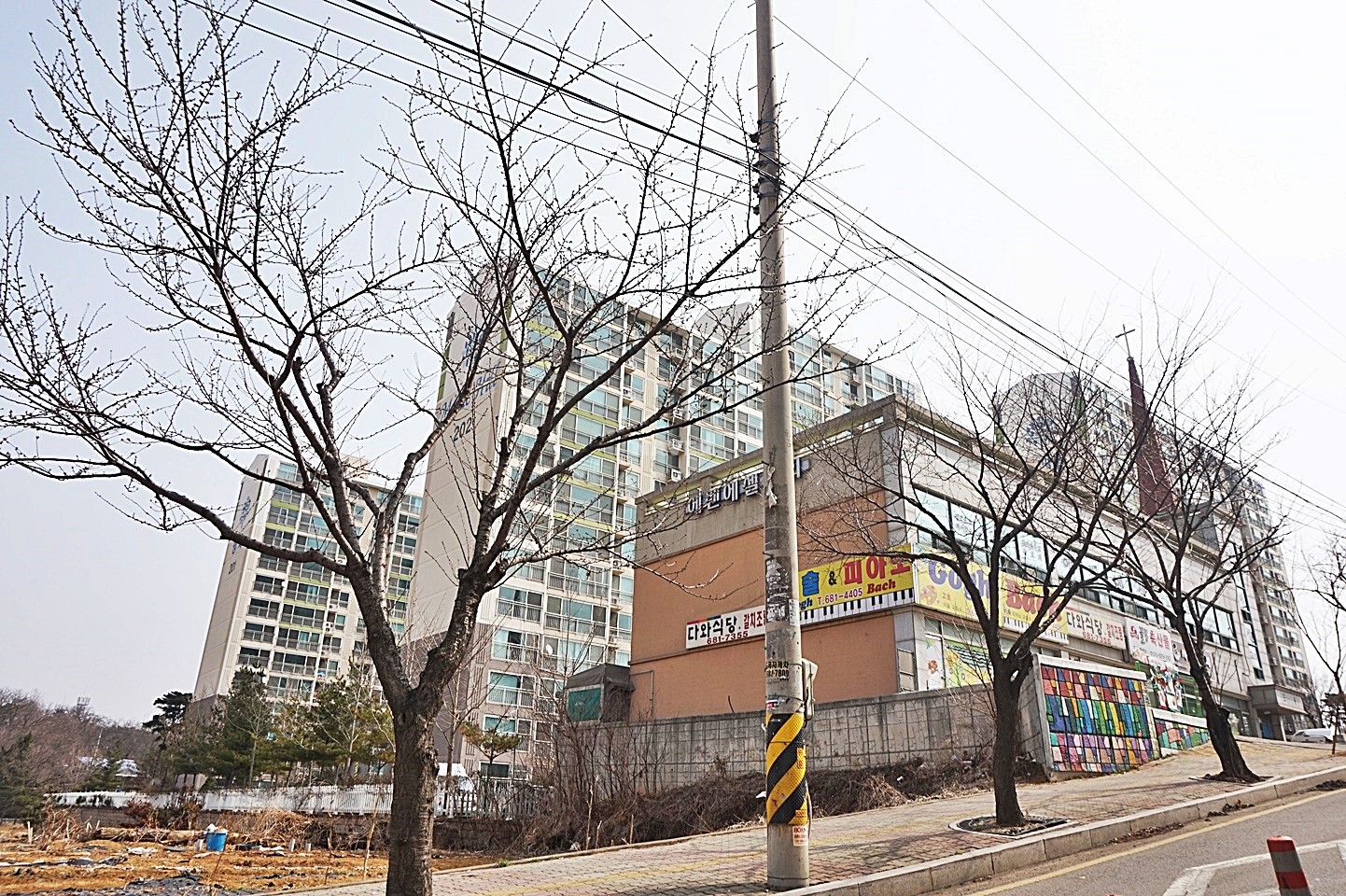 Building entrance with signage