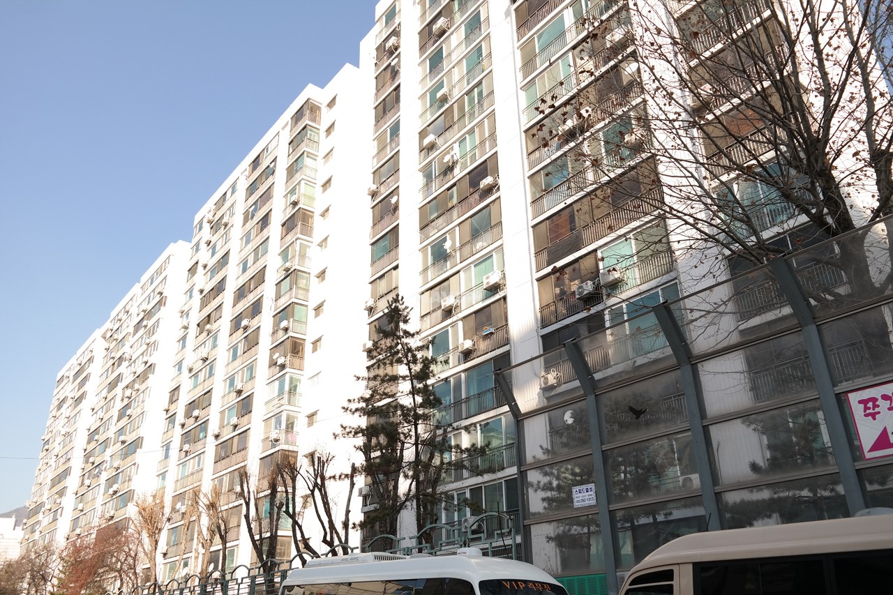 Building entrance with signage