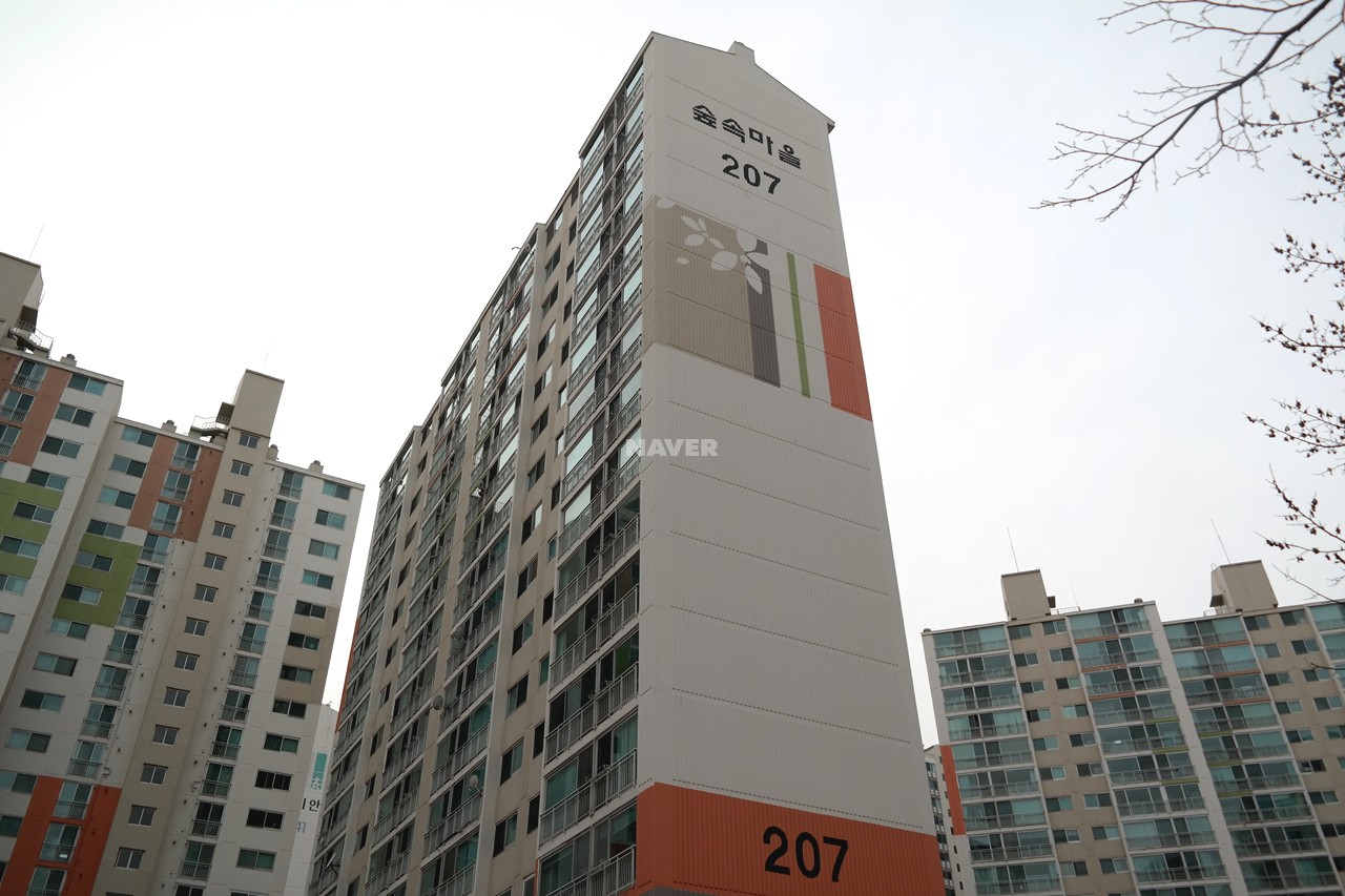 Building entrance with signage