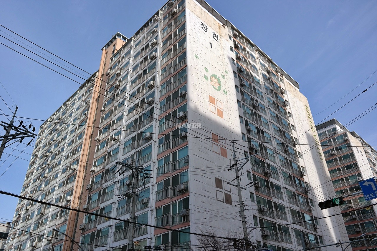 Building entrance with signage