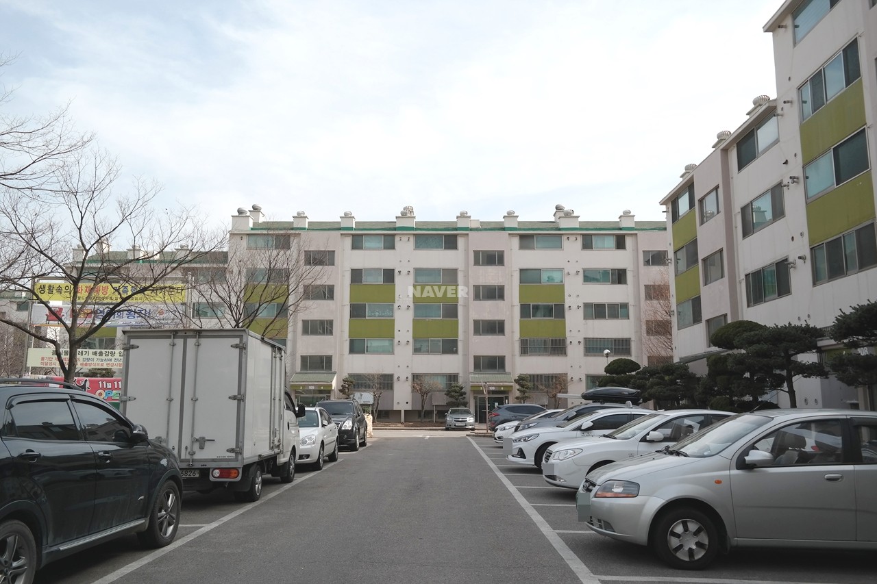 Building entrance with signage