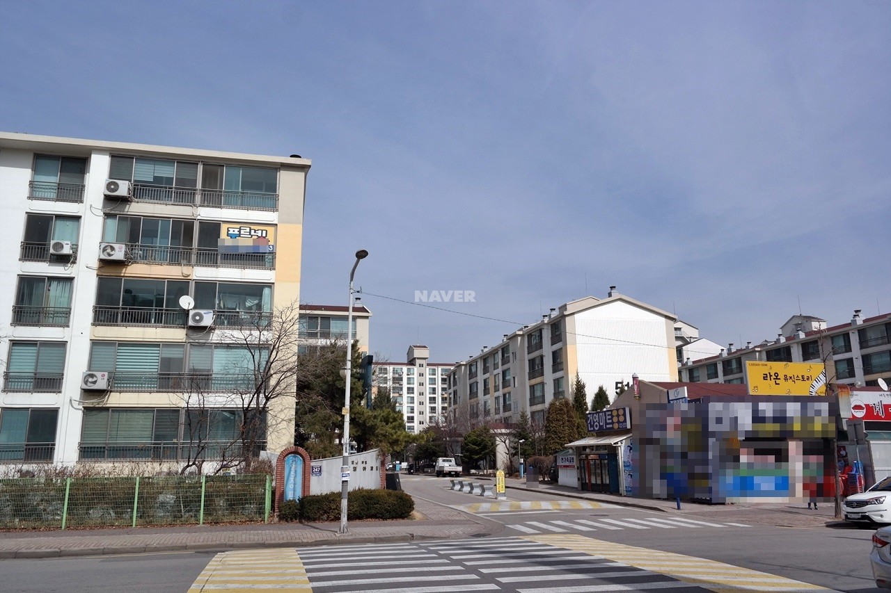 Building entrance with signage