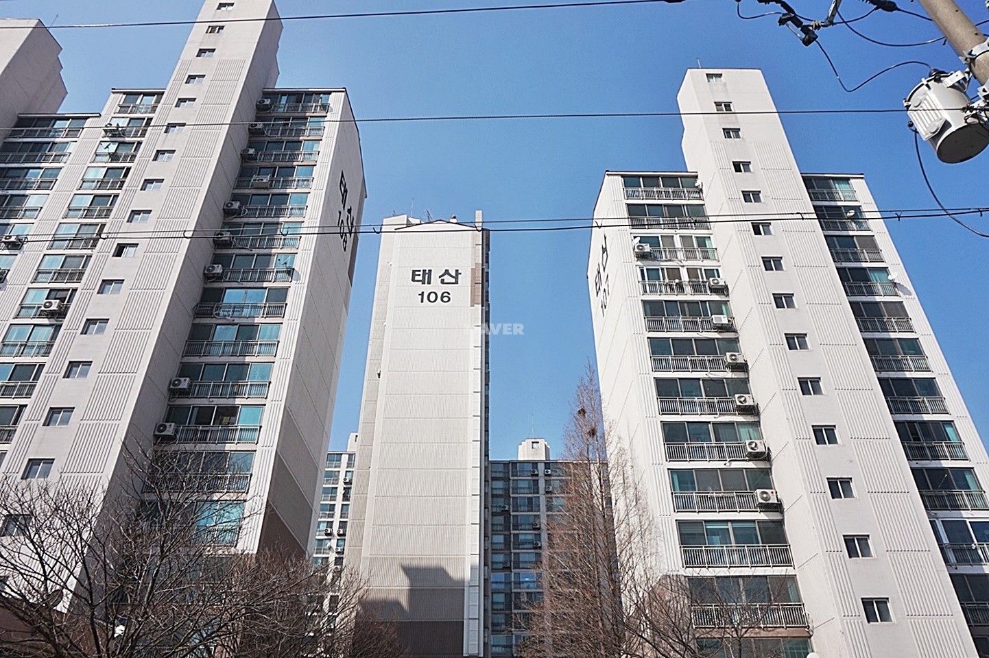 Building entrance with signage