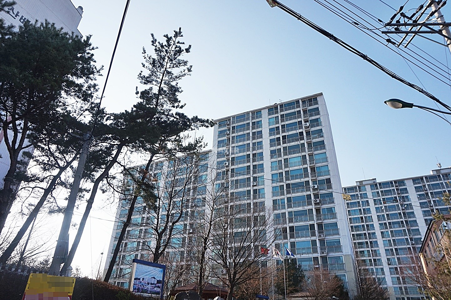 Building entrance with signage