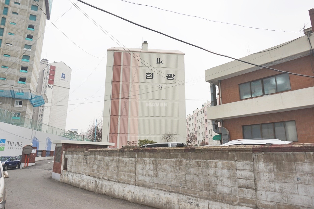 Building entrance with signage