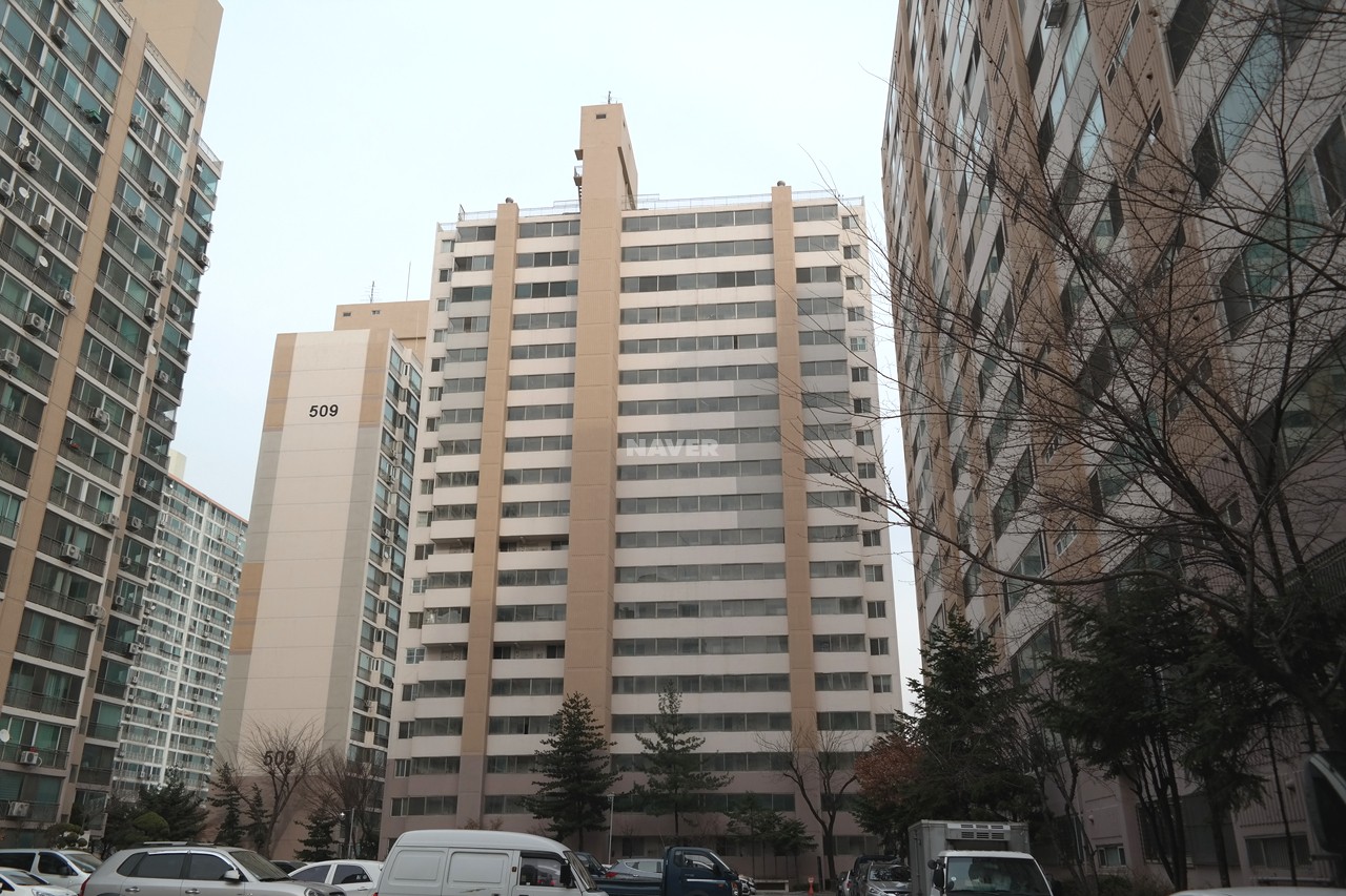 Building entrance with signage