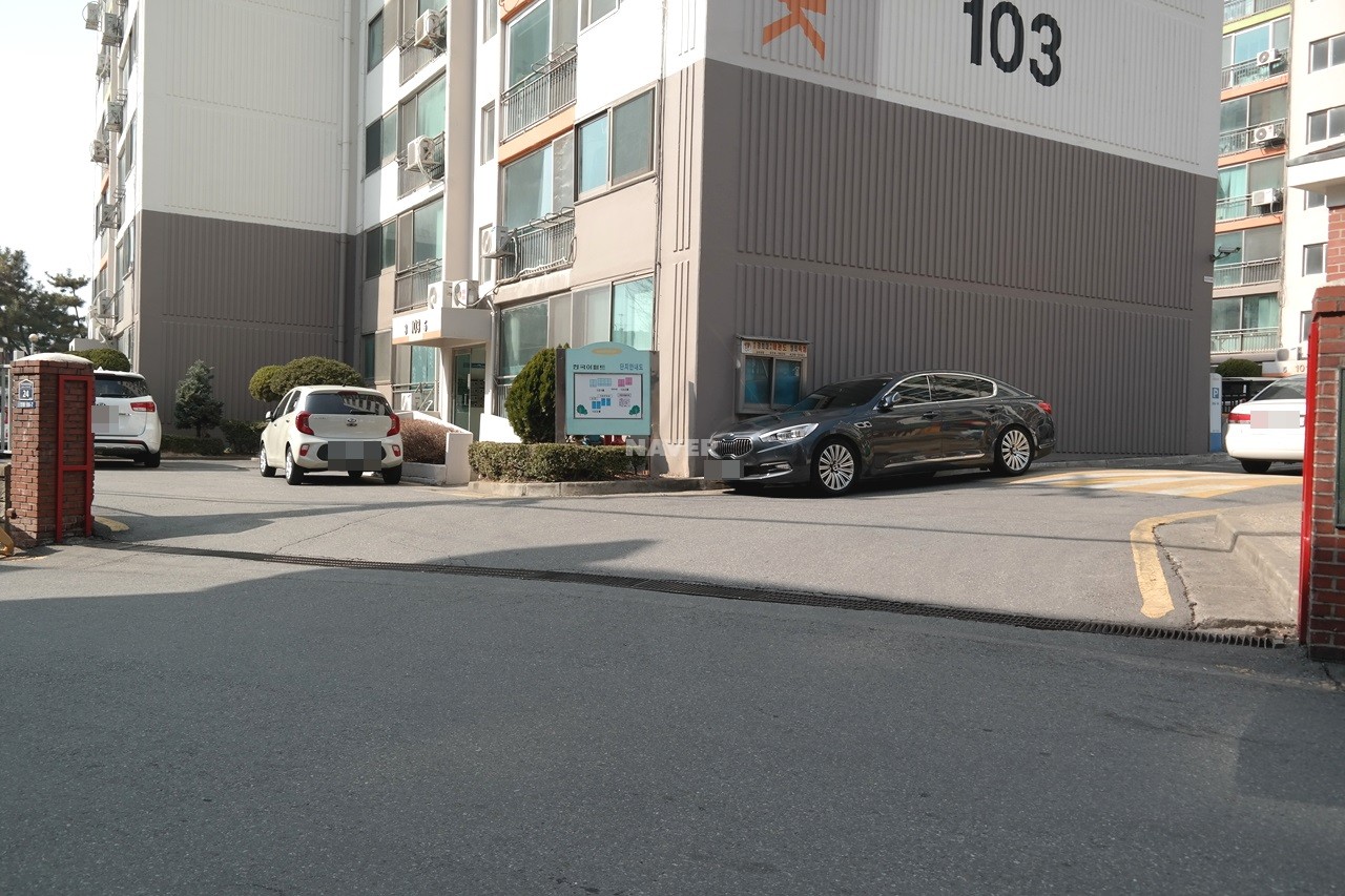 Building entrance with signage