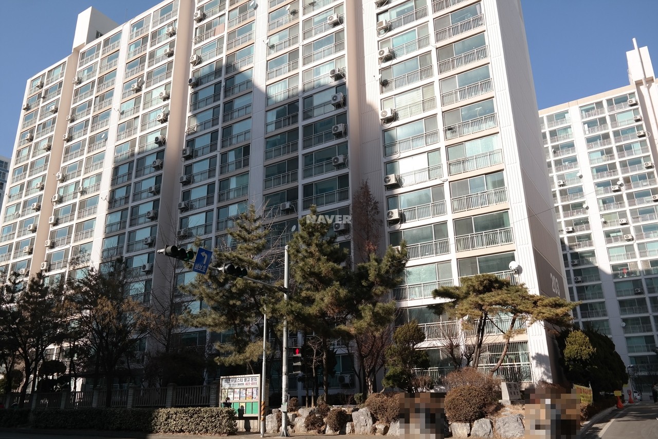 Building entrance with signage
