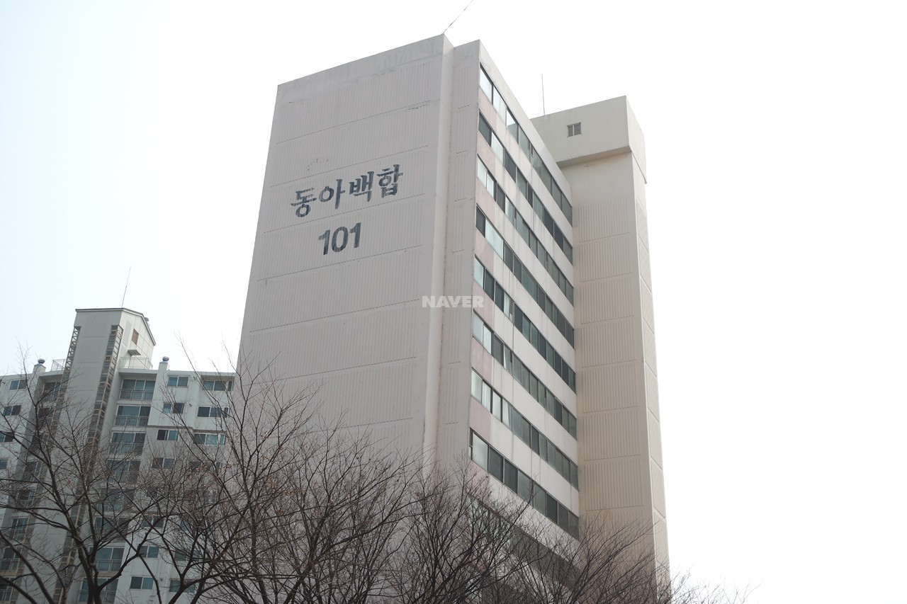 Building entrance with signage