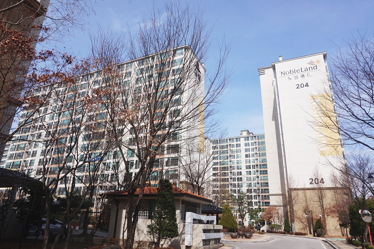 Building entrance with signage