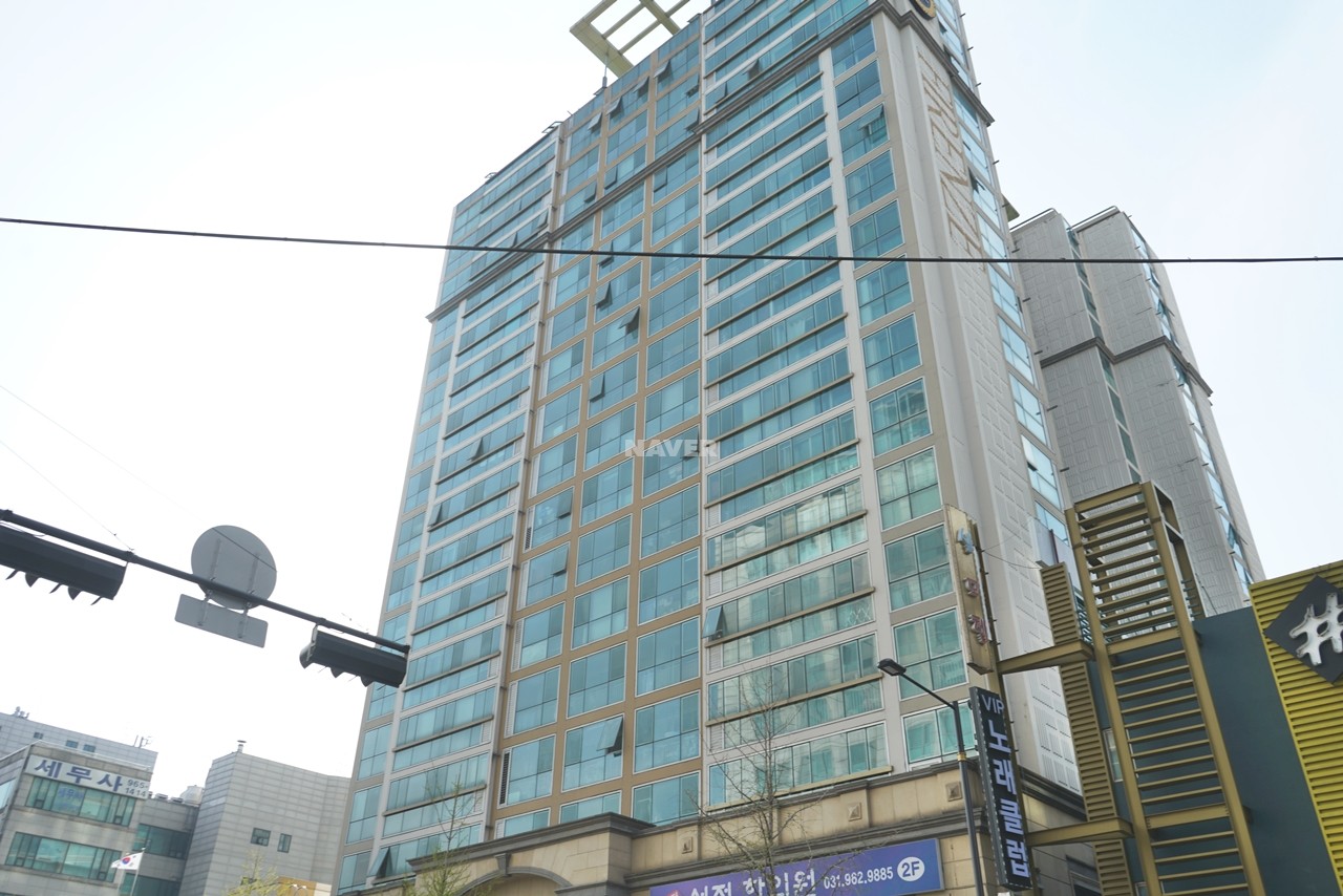 Building entrance with signage