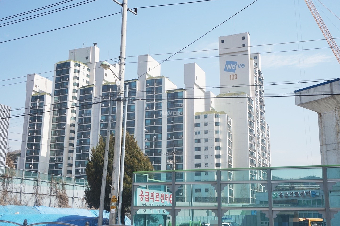 Building entrance with signage