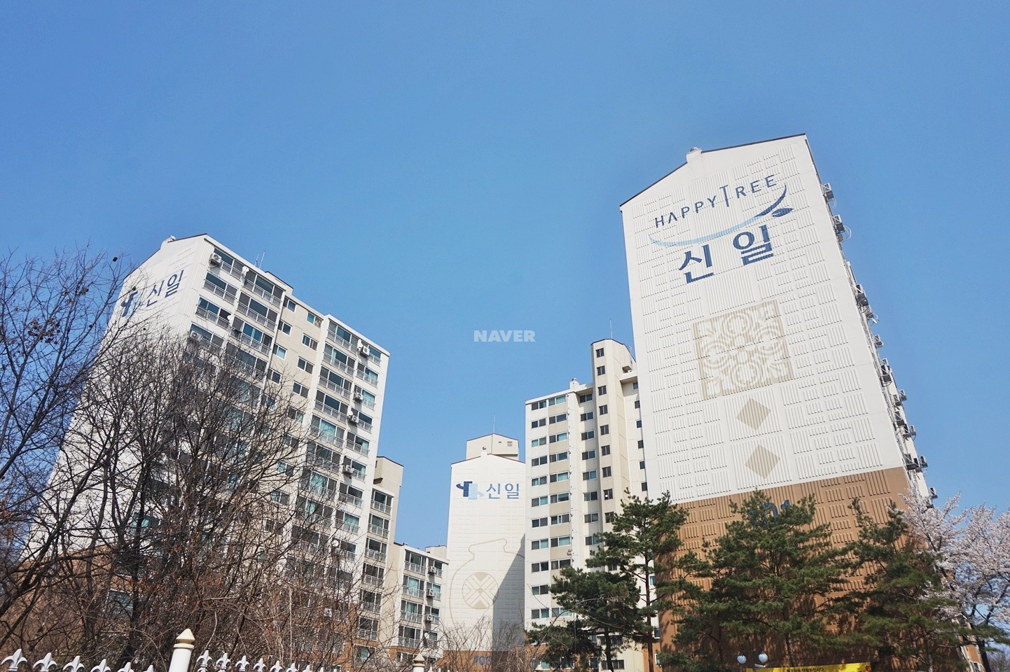 Building entrance with signage
