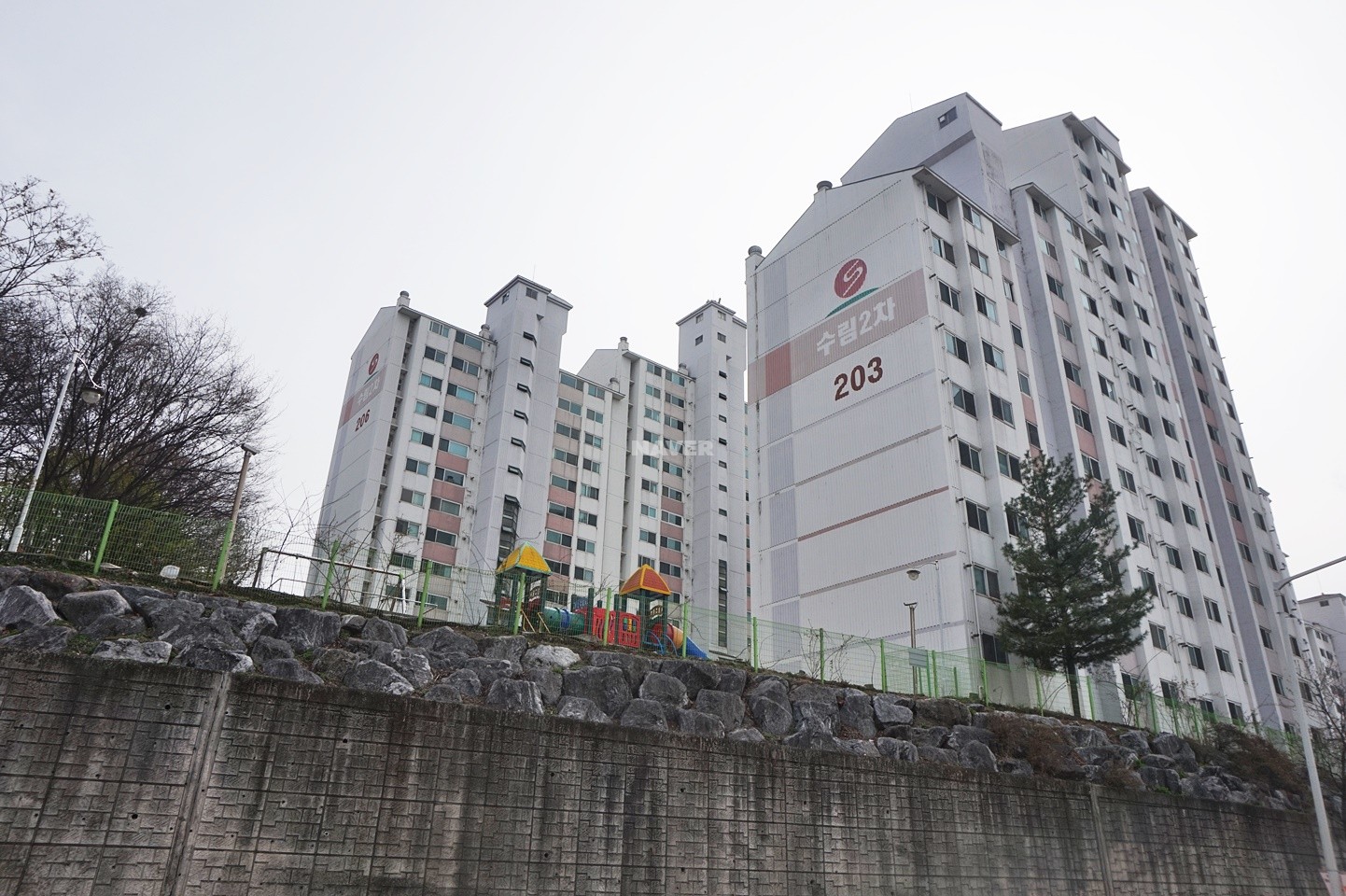 Building entrance with signage