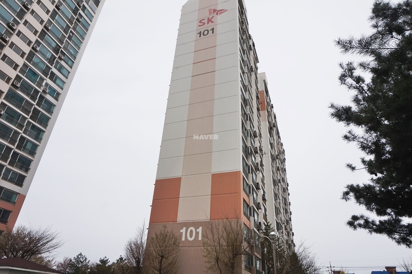 Building entrance with signage