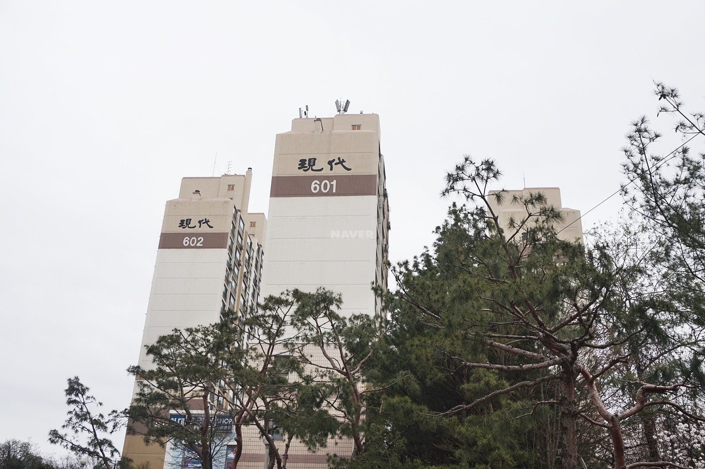 Building entrance with signage