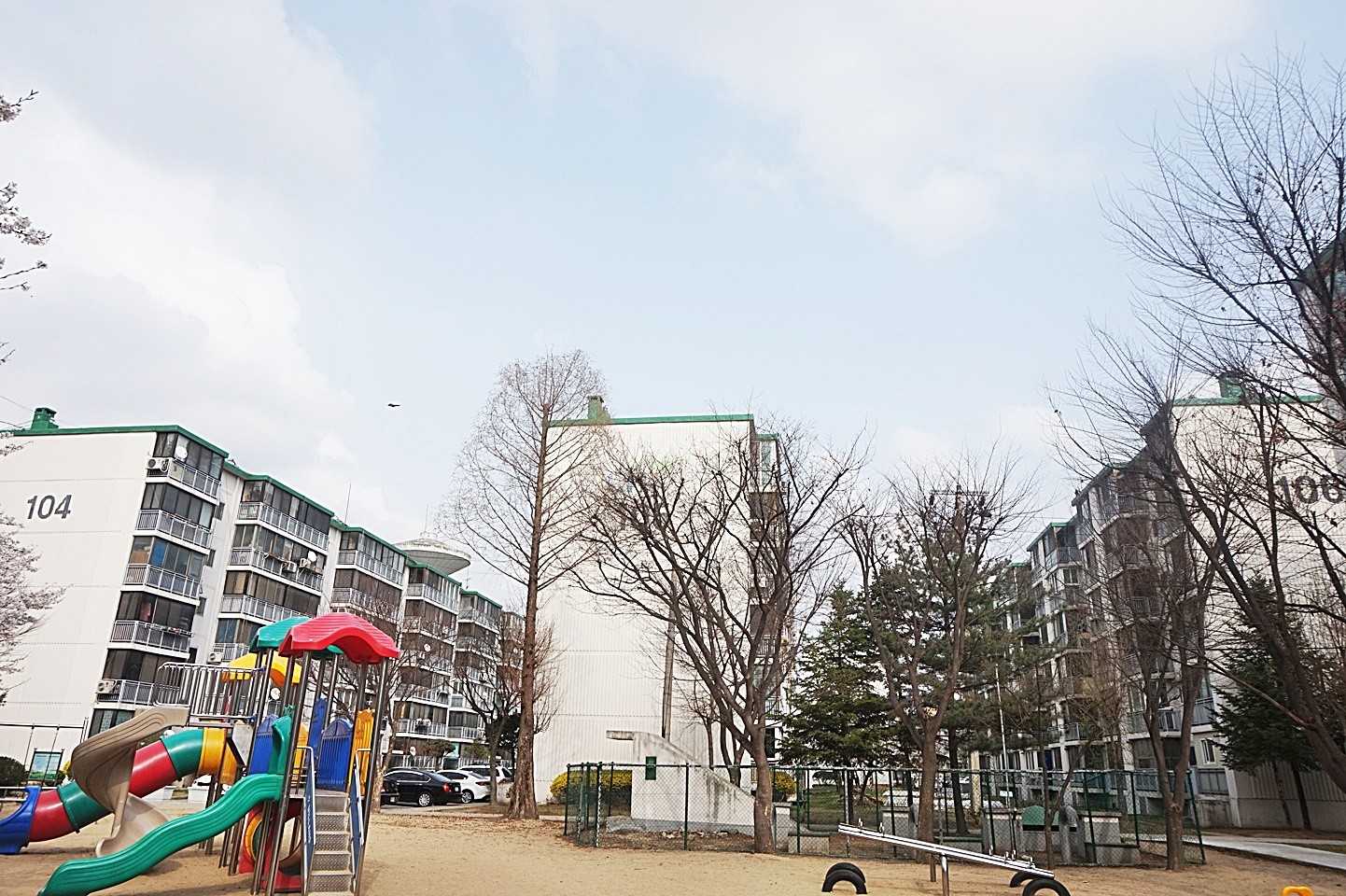 Building entrance with signage