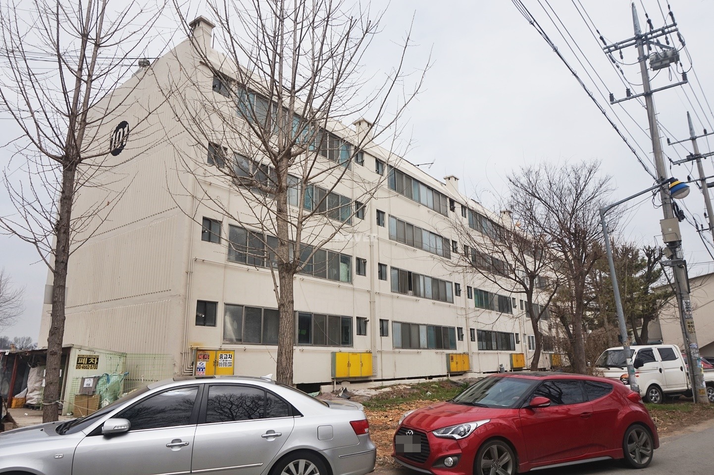 Building entrance with signage