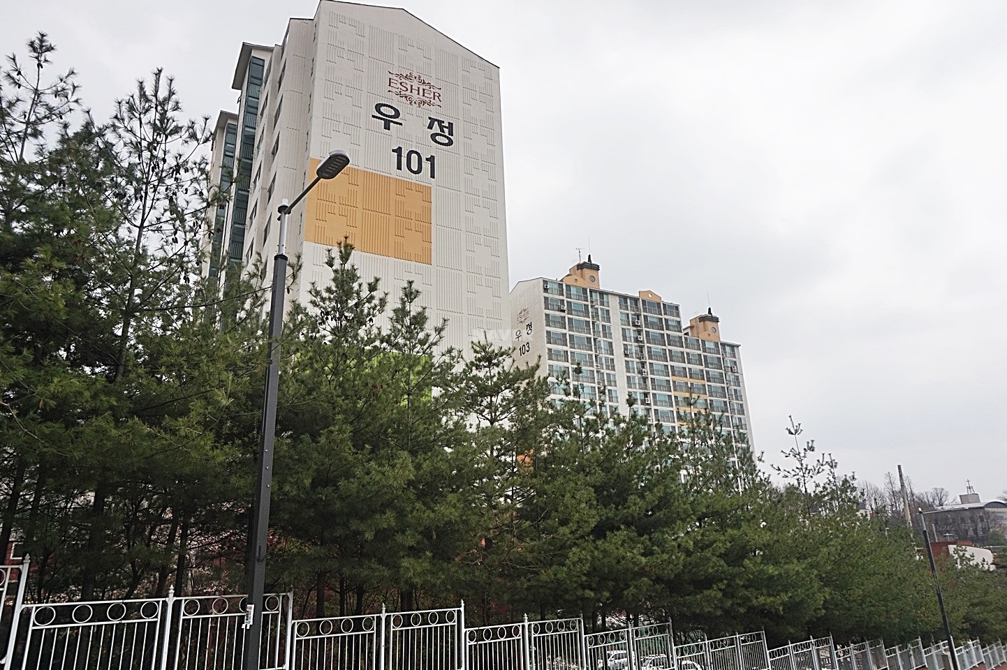Building entrance with signage