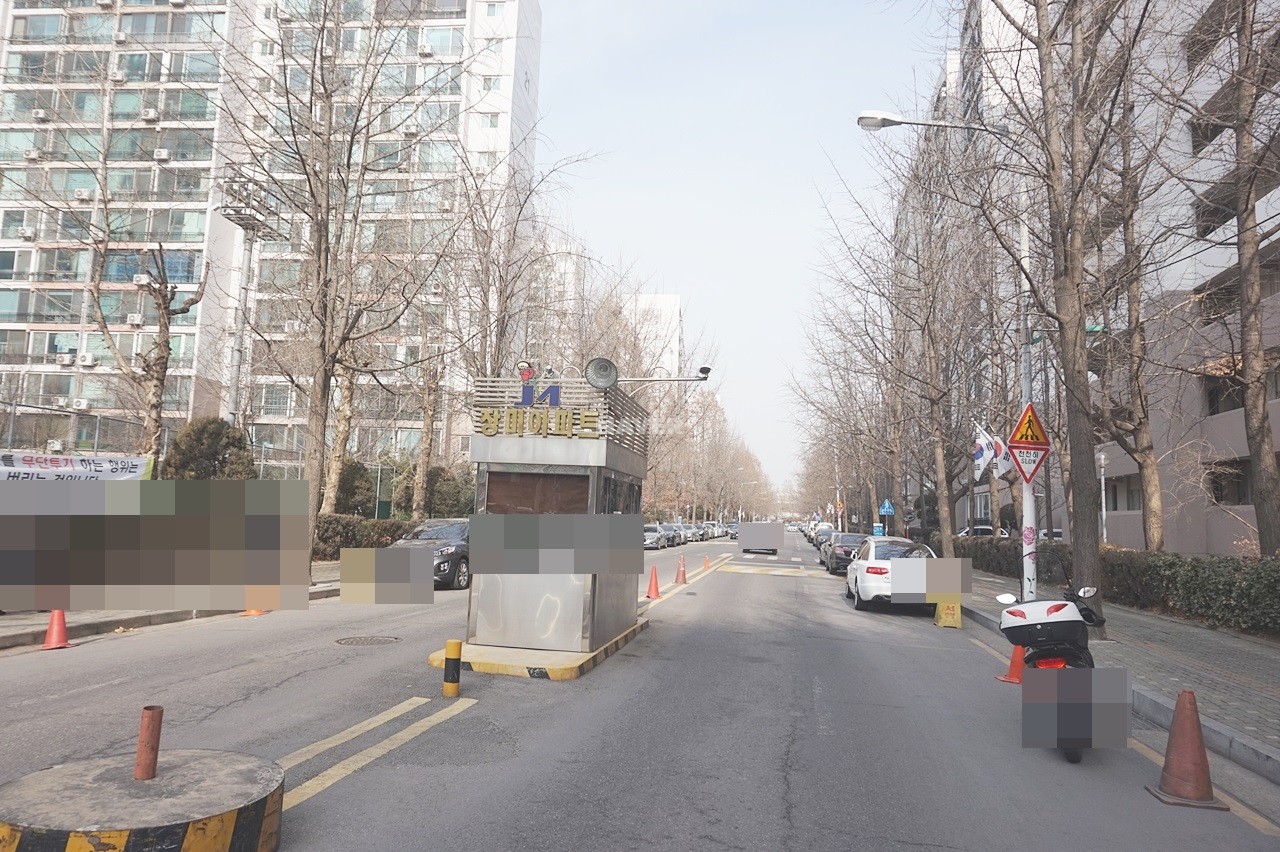 Building entrance with signage