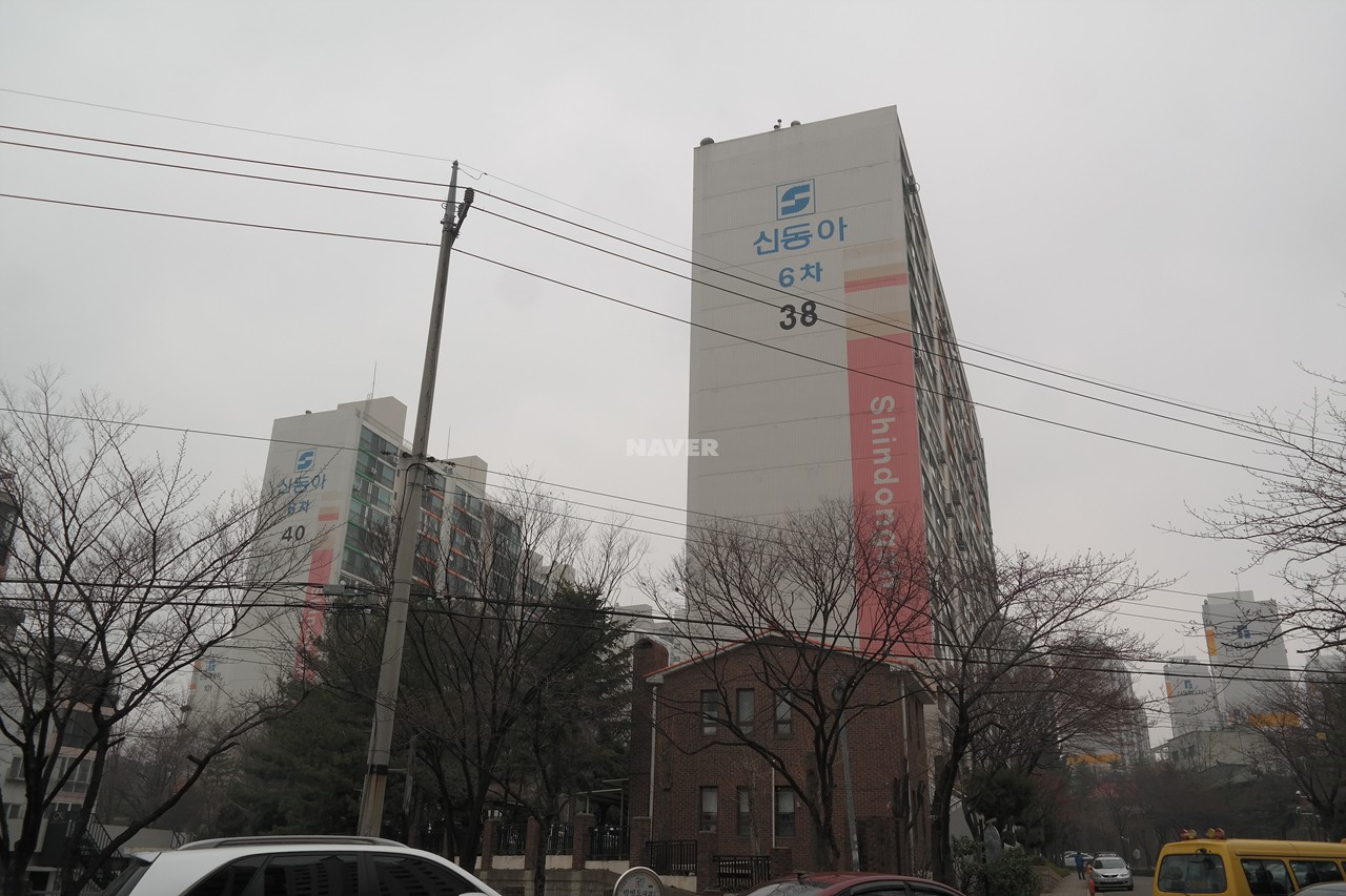 Building entrance with signage