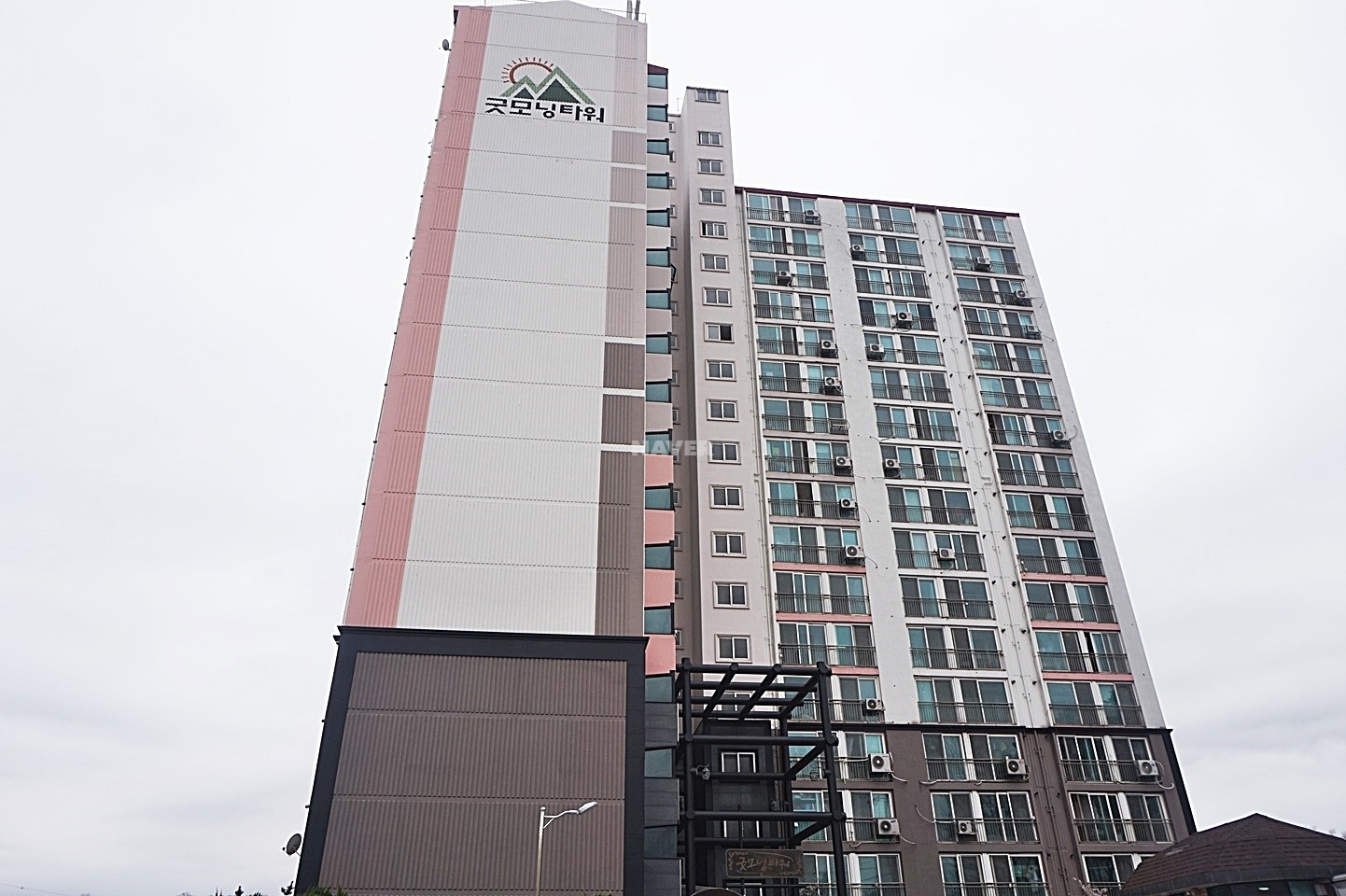 Building entrance with signage