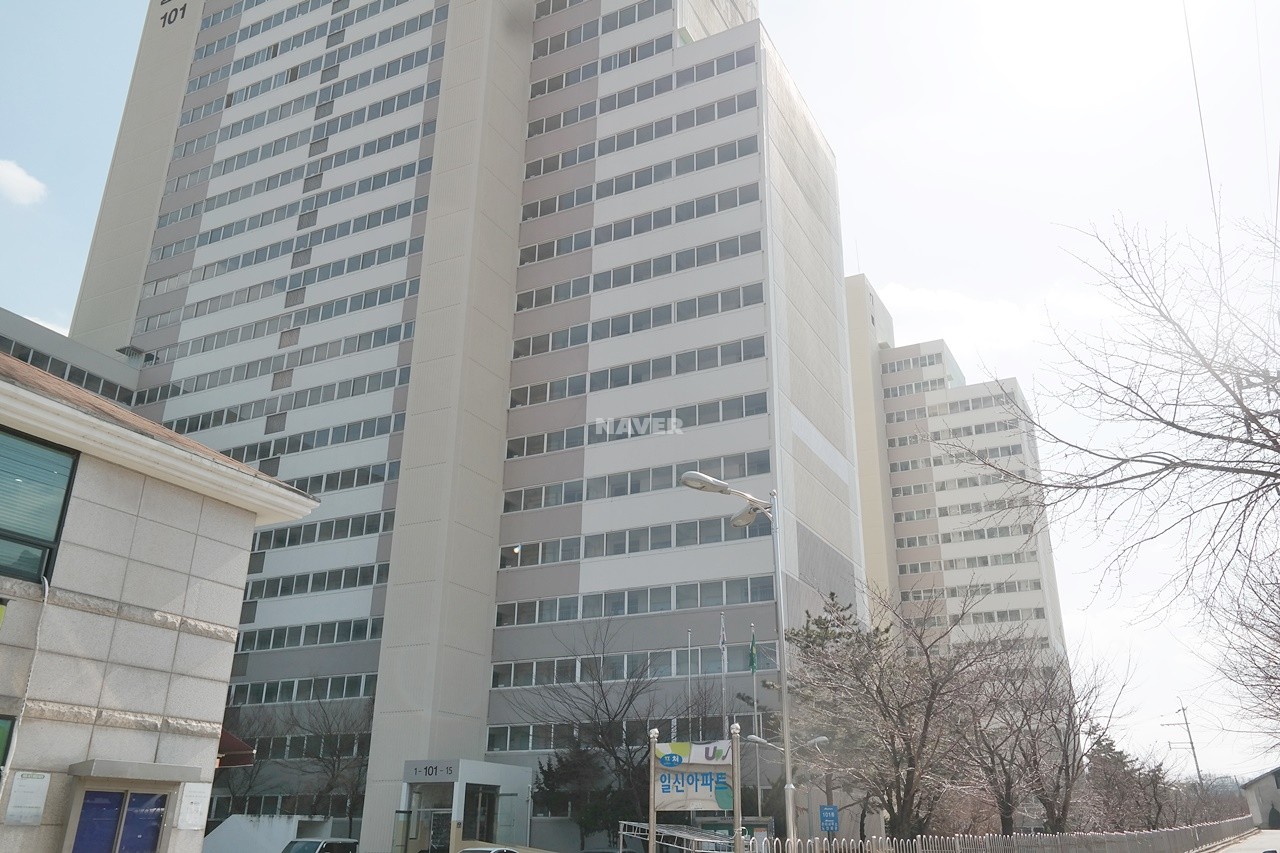 Building entrance with signage