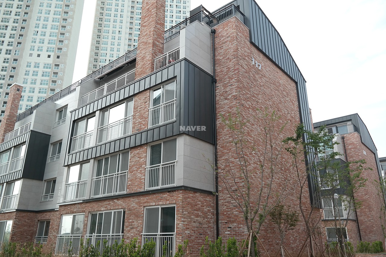 Building entrance with signage