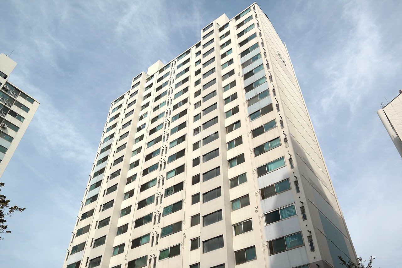Building entrance with signage