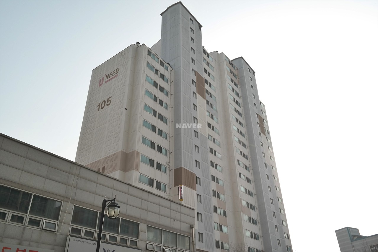 Building entrance with signage