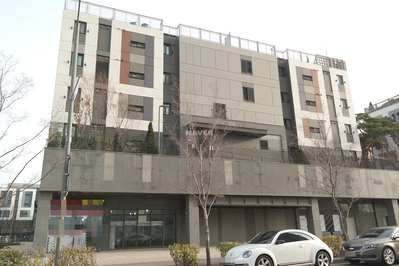 Building entrance with signage