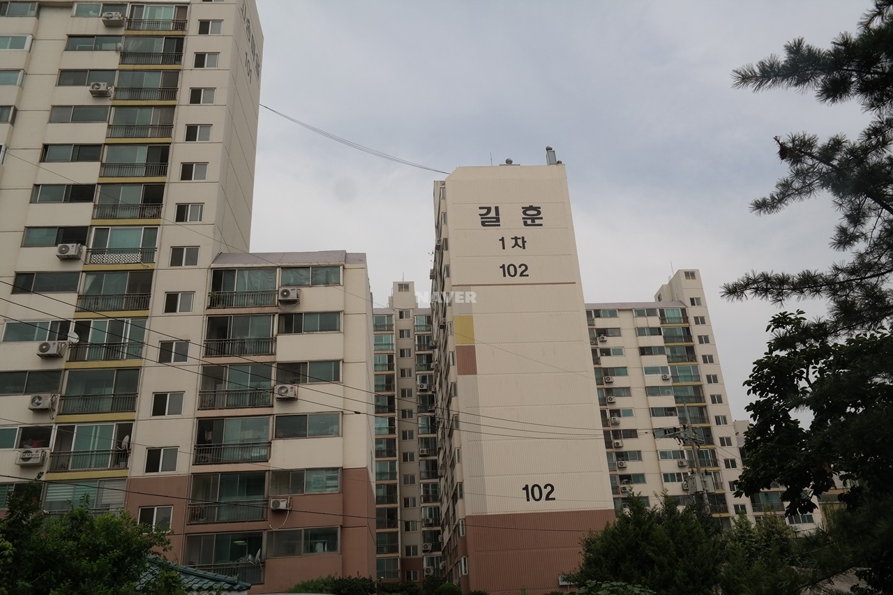 Building entrance with signage