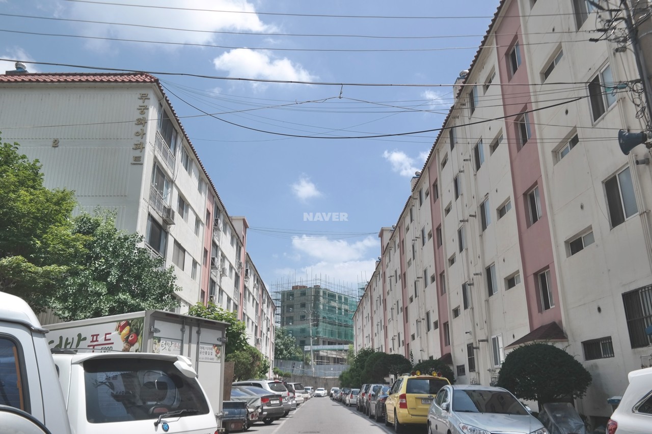 Building entrance with signage