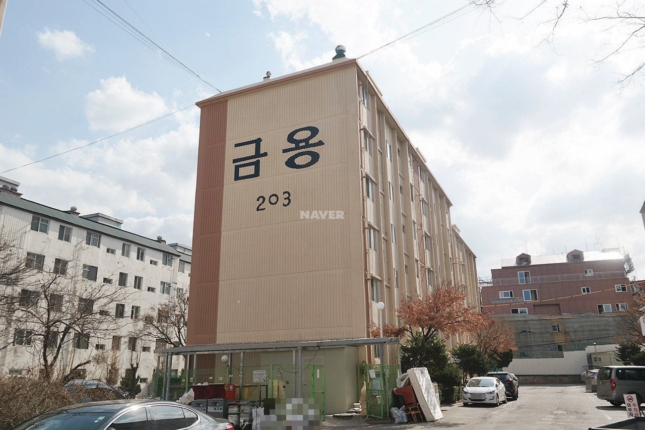 Building entrance with signage