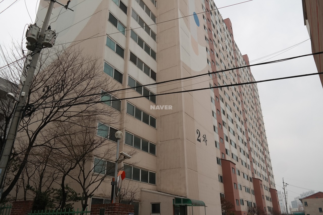 Building entrance with signage