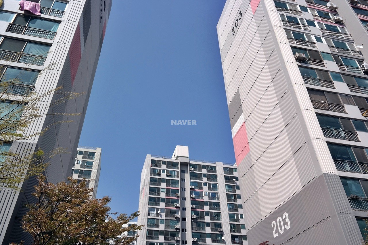 Building entrance with signage