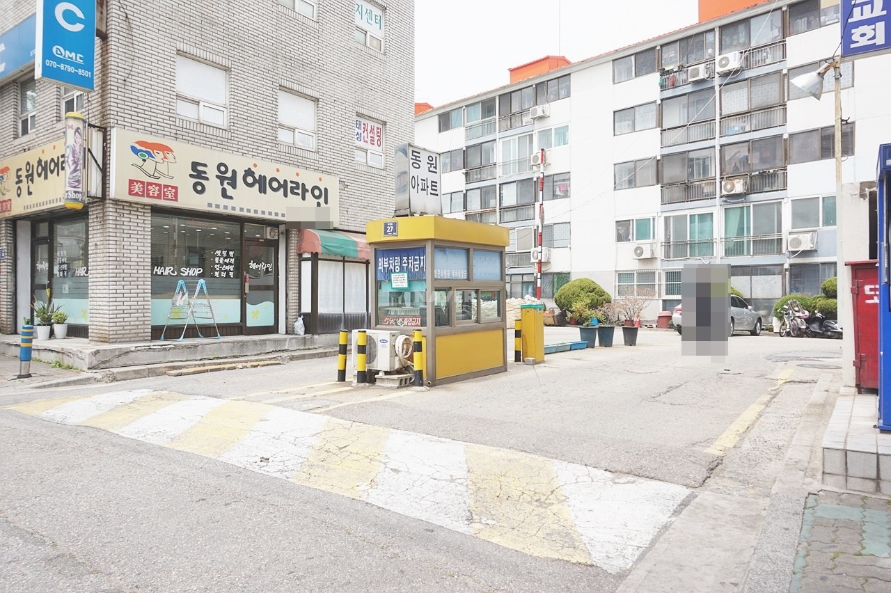 Building entrance with signage