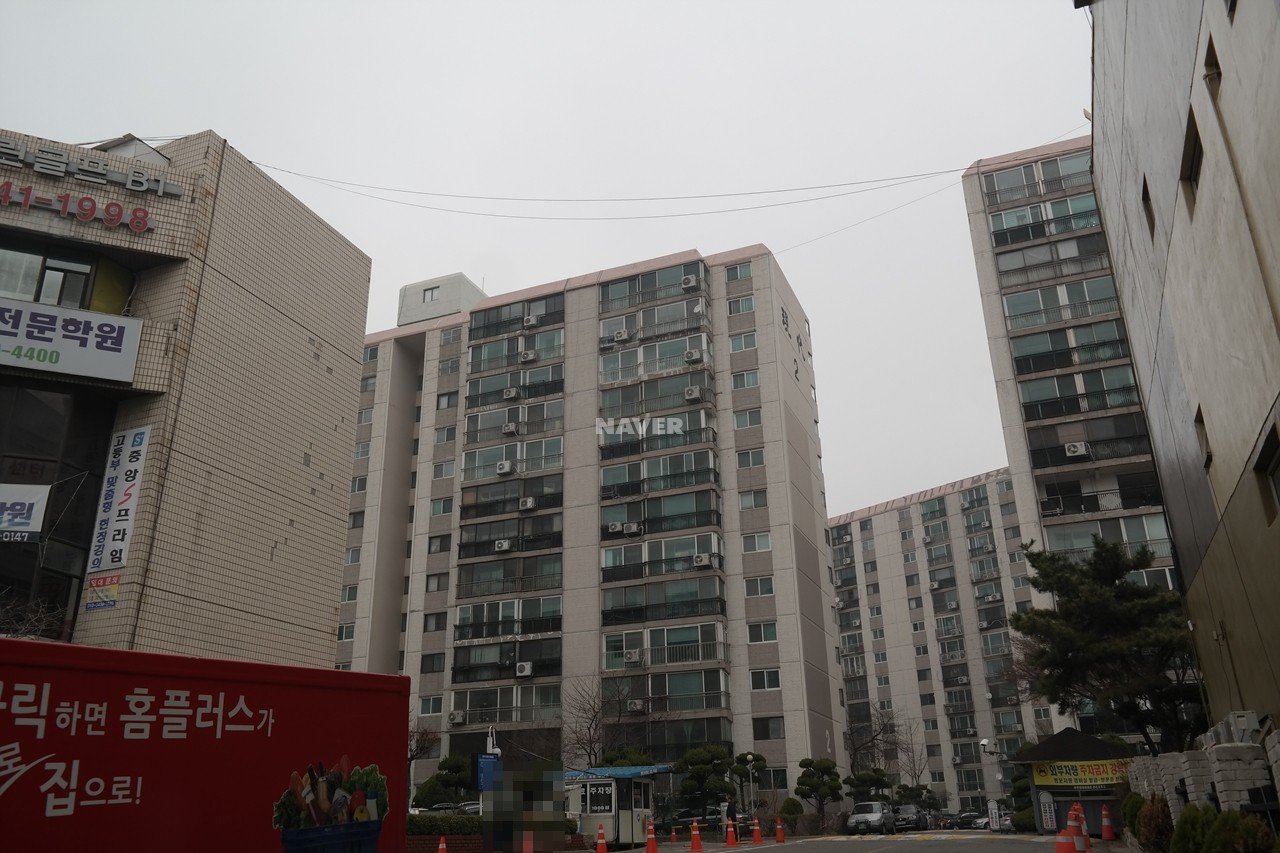 Building entrance with signage