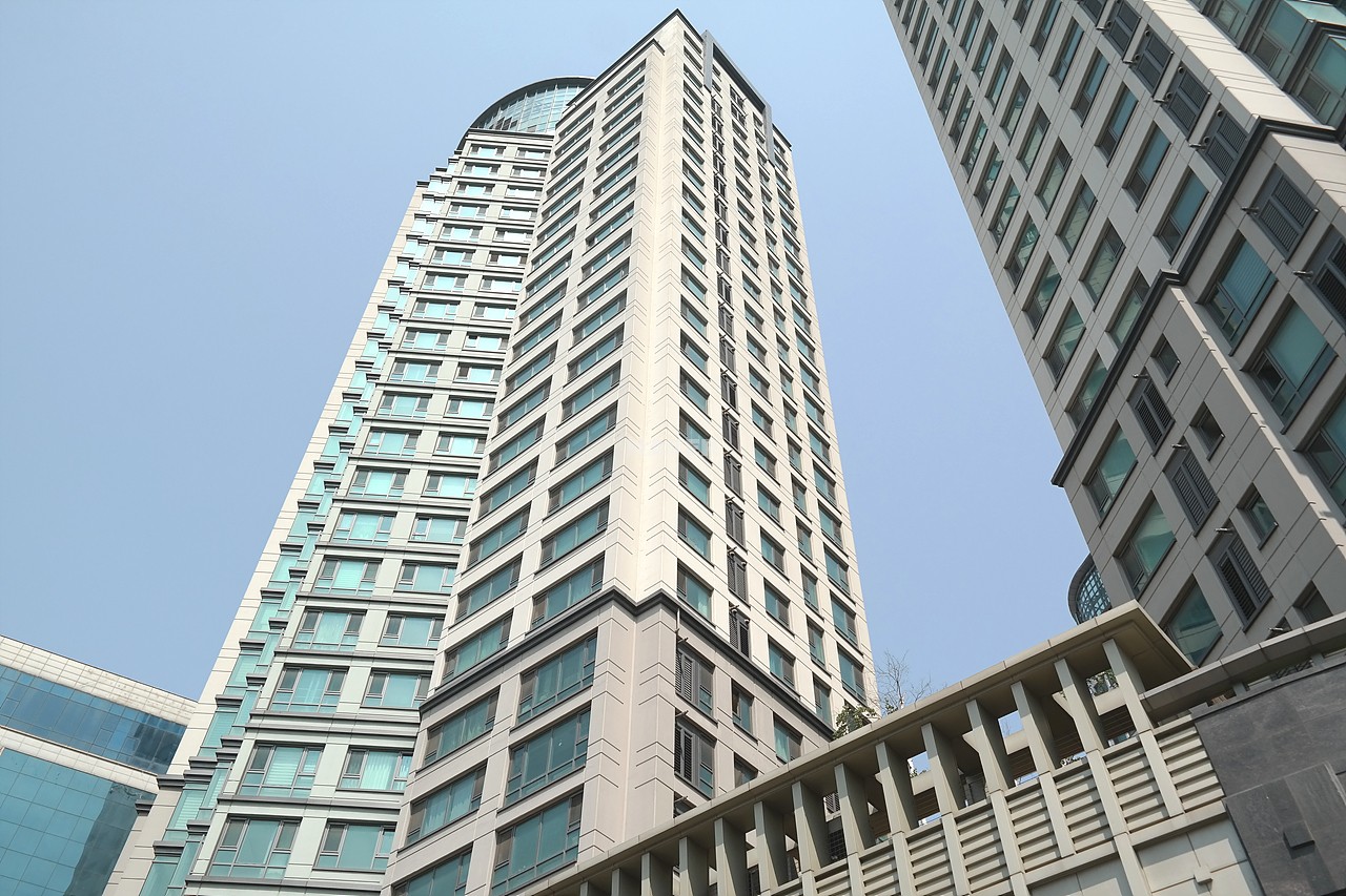Building entrance with signage