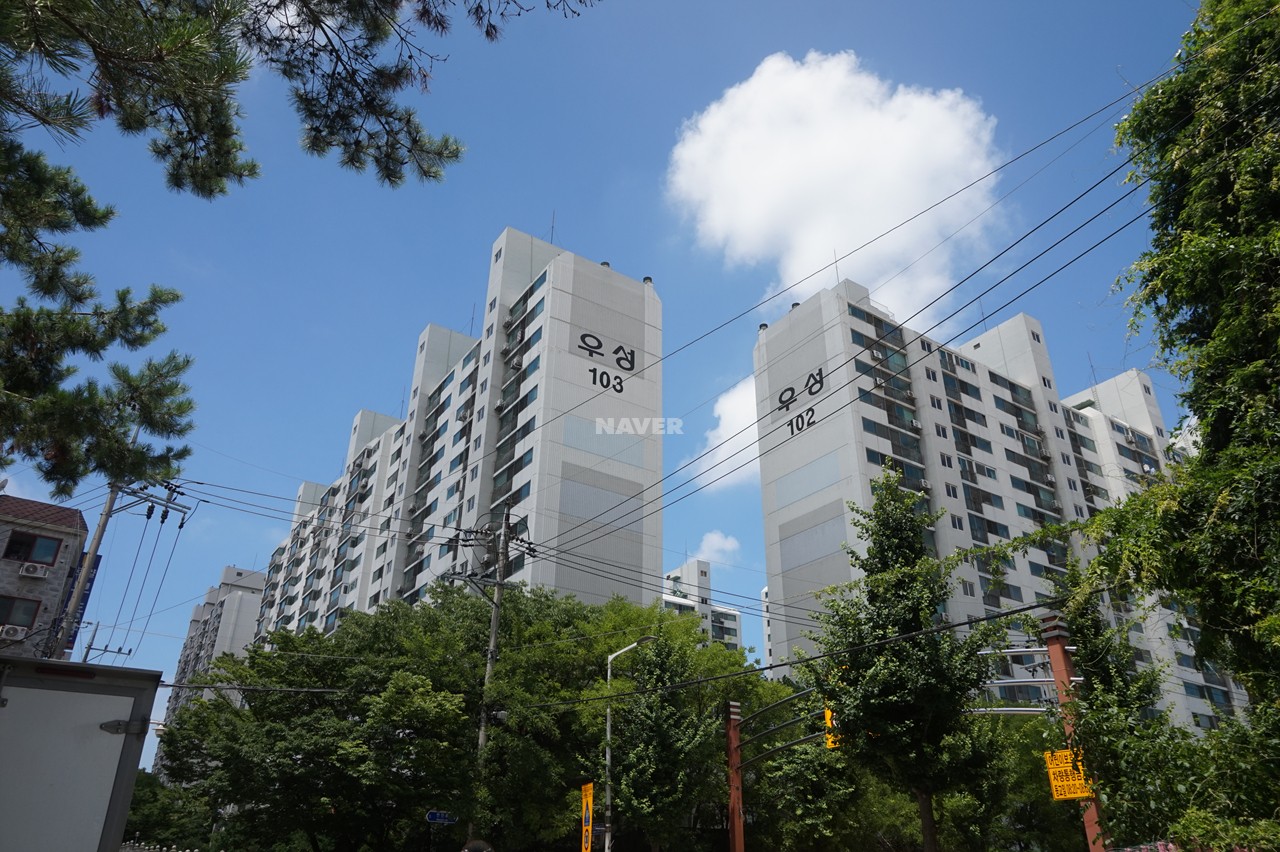 Building entrance with signage