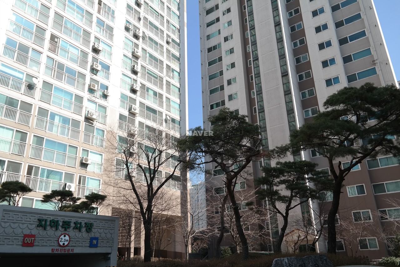 Building entrance with signage