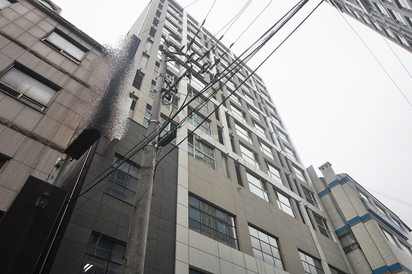 Building entrance with signage