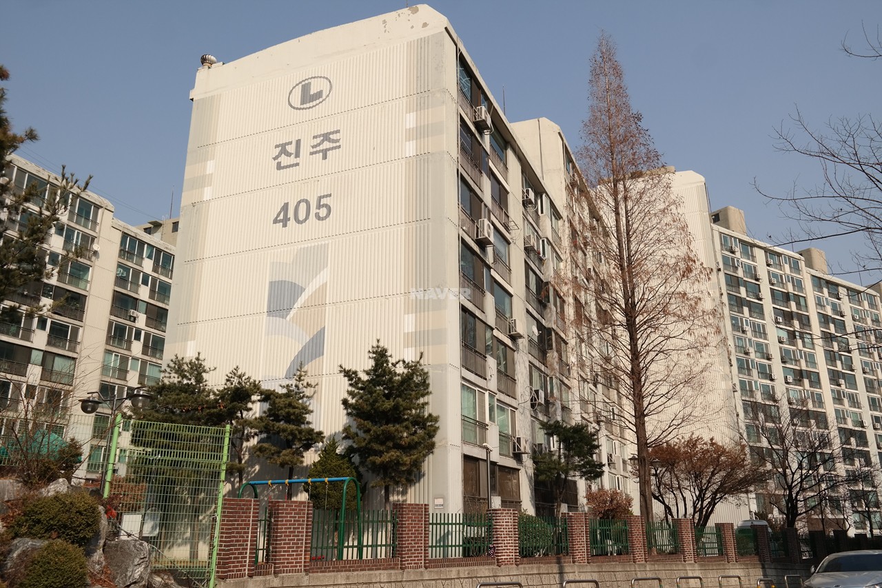 Building entrance with signage