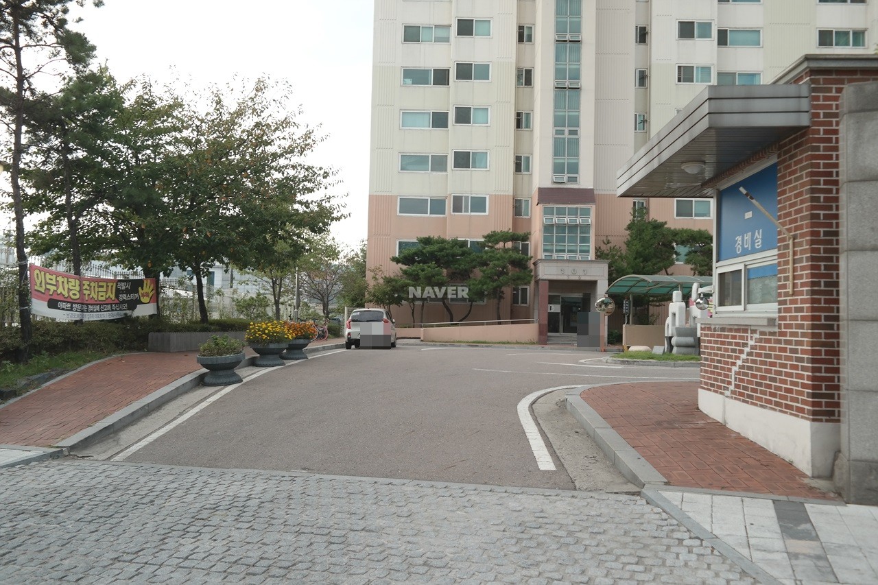 Building entrance with signage