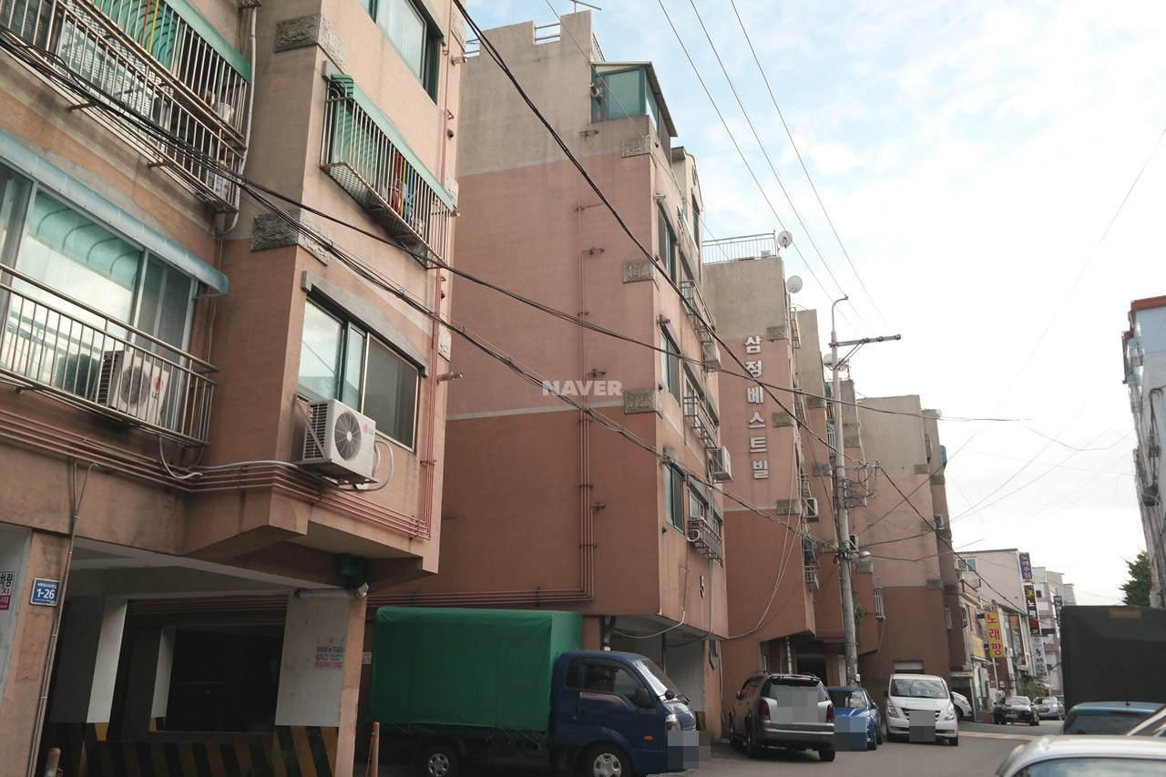 Building entrance with signage