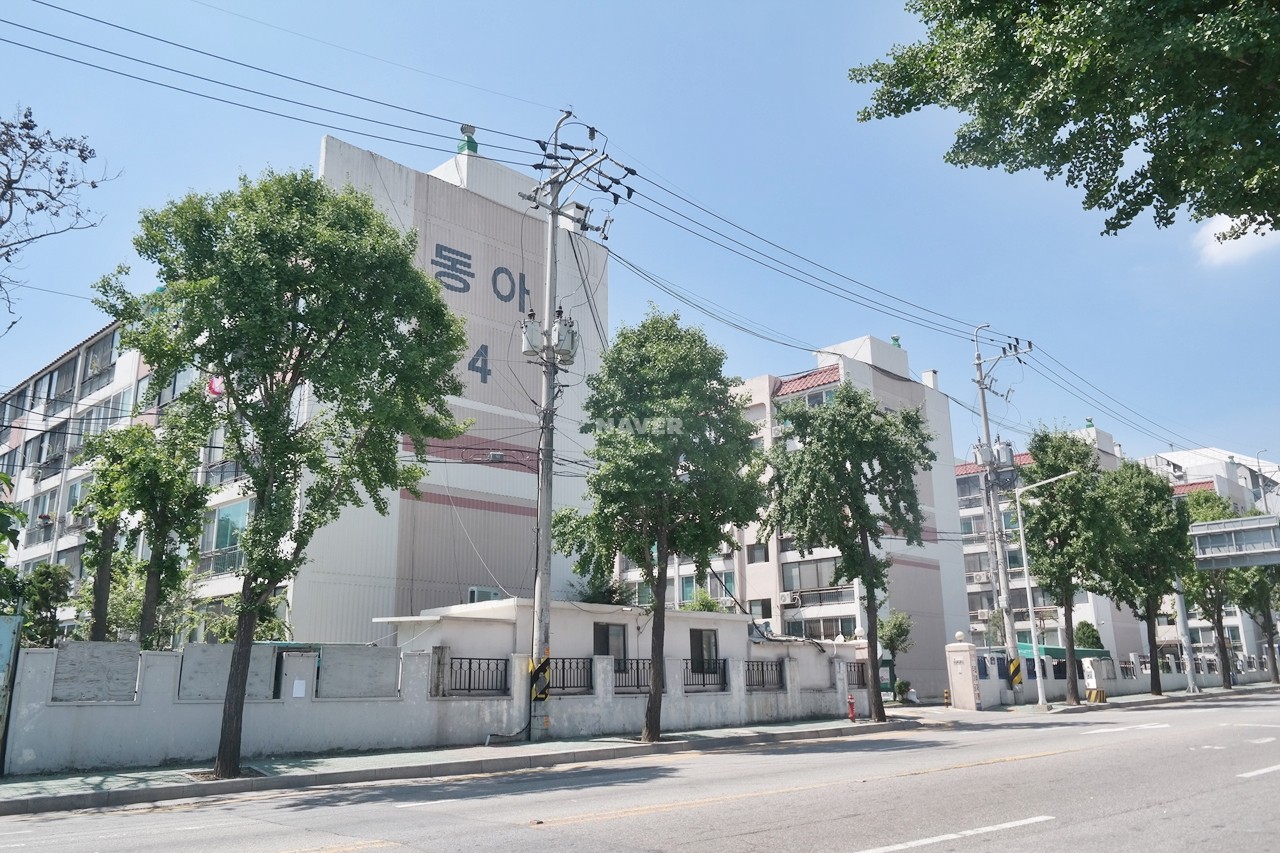 Building entrance with signage