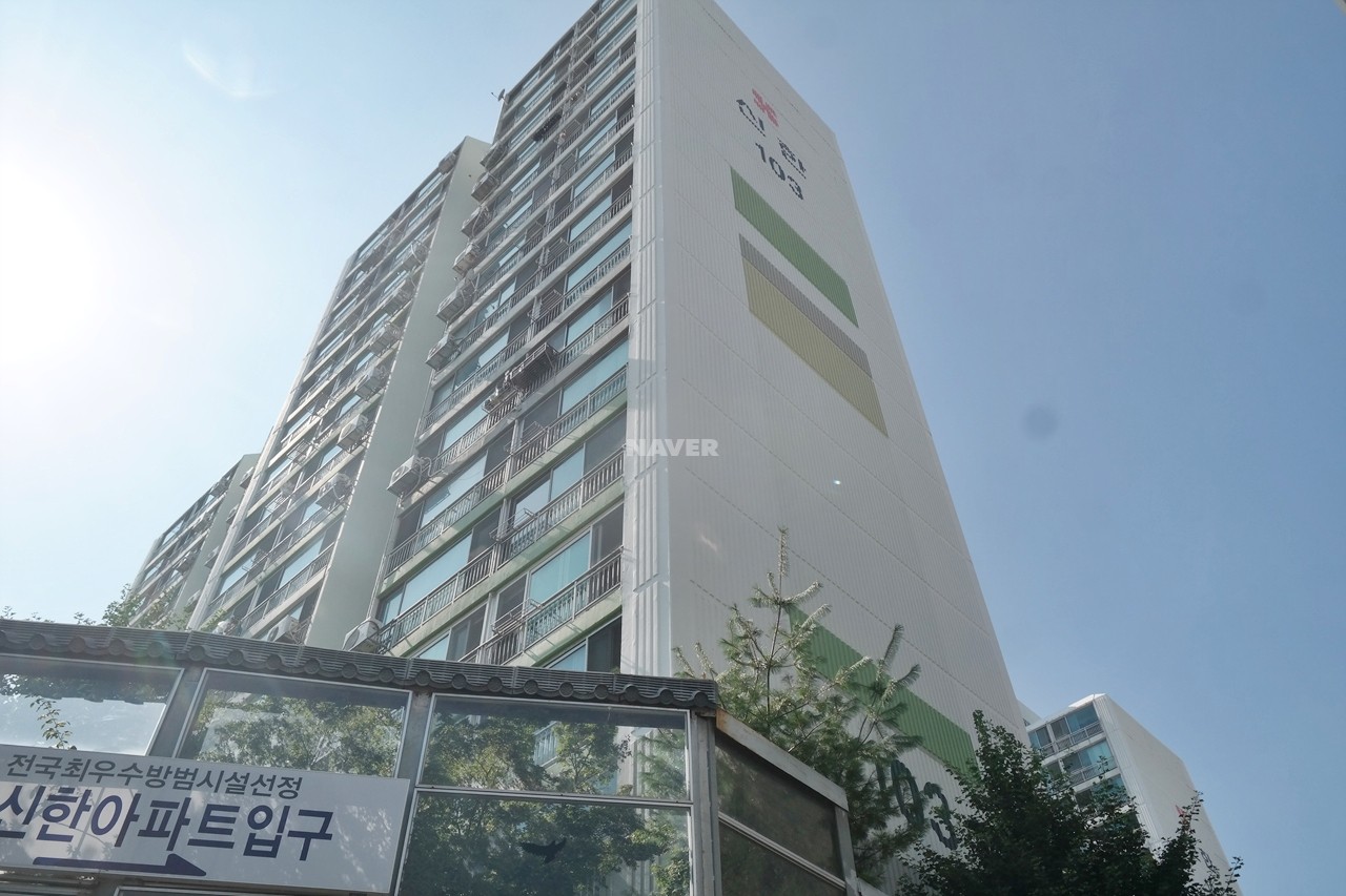 Building entrance with signage